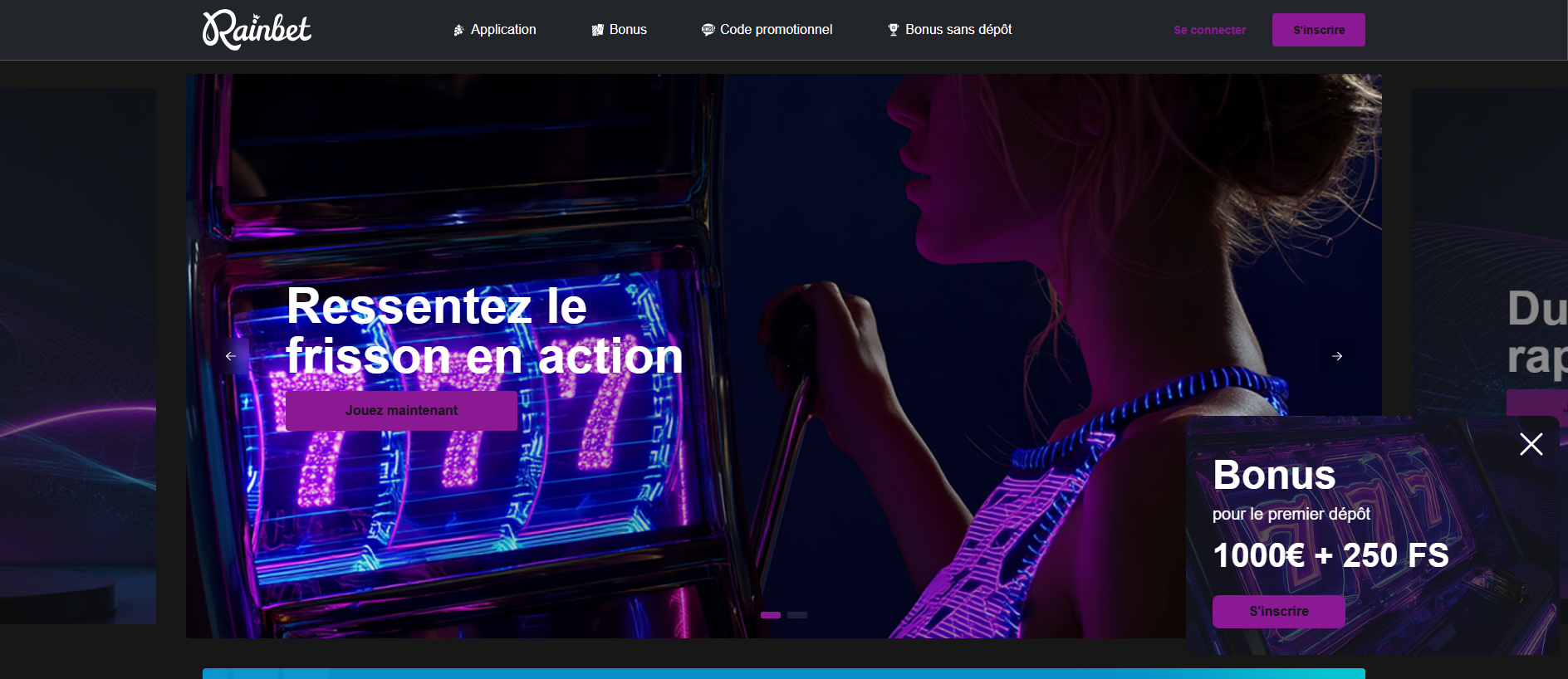 Forensic screenshot of rainbetcasino-fr.fr showing the phishing page layout