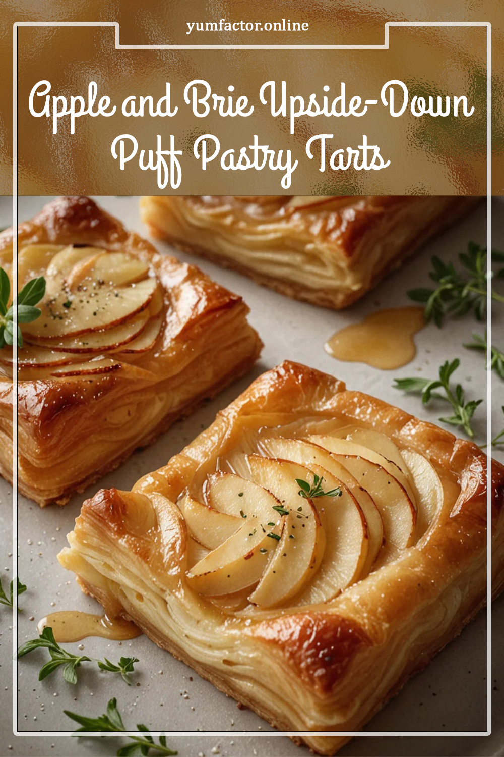 Apple and Brie Upside-Down Puff Pastry Tarts