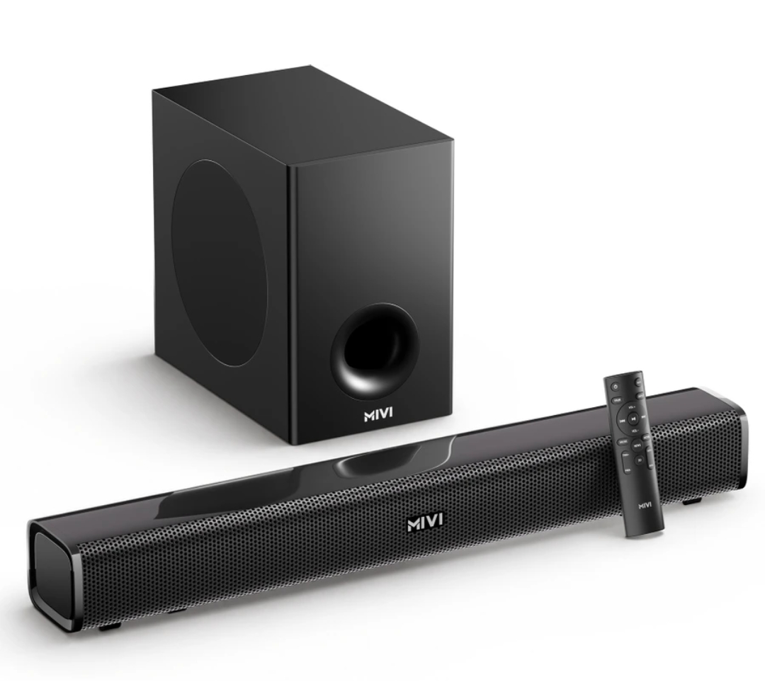 Mivi Fort H160 Soundbar, 160 Watts, 2.1 Channel, Multi-Input and EQ Modes, BT v5.1 160 W Bluetooth Soundbar (Black, 5.1 Channel)