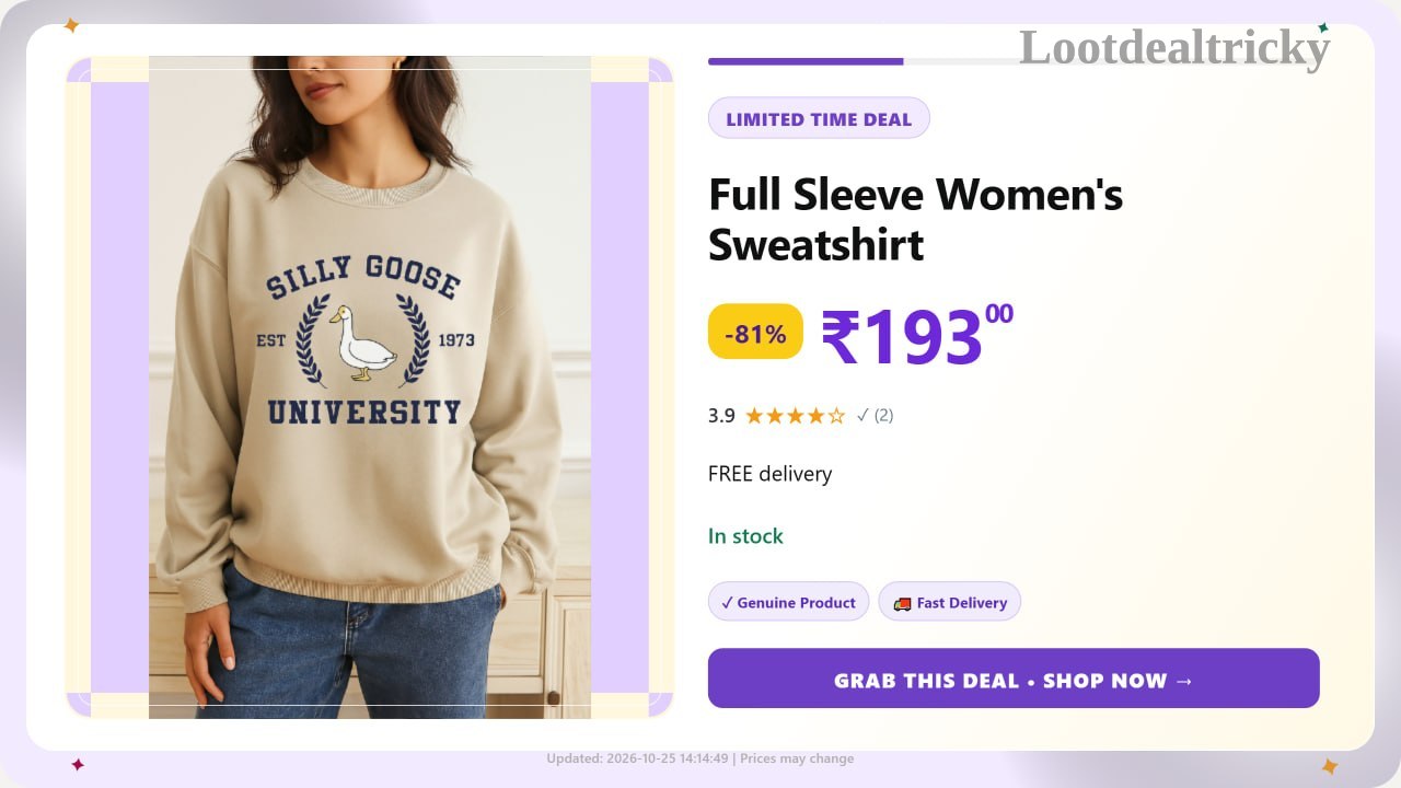   women S Sweatshirt – Just ₹193 | Huge Savings Offer