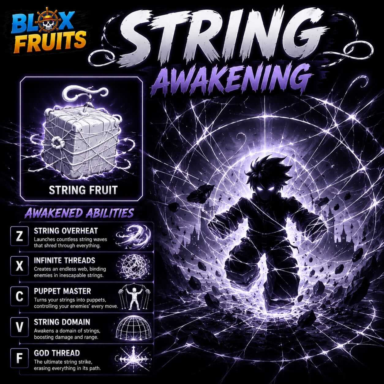 String awakening Blox Fruits 2026 13500 Fragments Soru movement Seize stun Net Trap combo guide