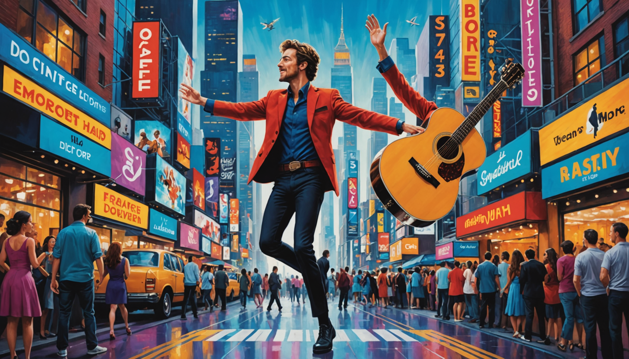 dedicated performer achieving success in a vibrant city