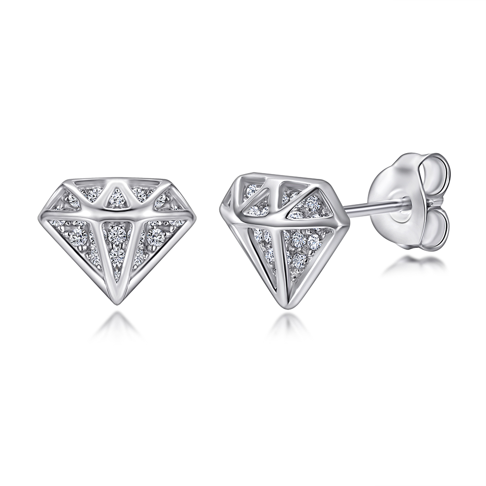 Diamond Shape Geometric Studs