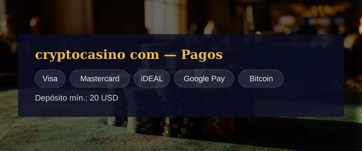 cryptocasino com � Pagos: Visa, Mastercard, iDEAL, Google Pay, Bitcoin