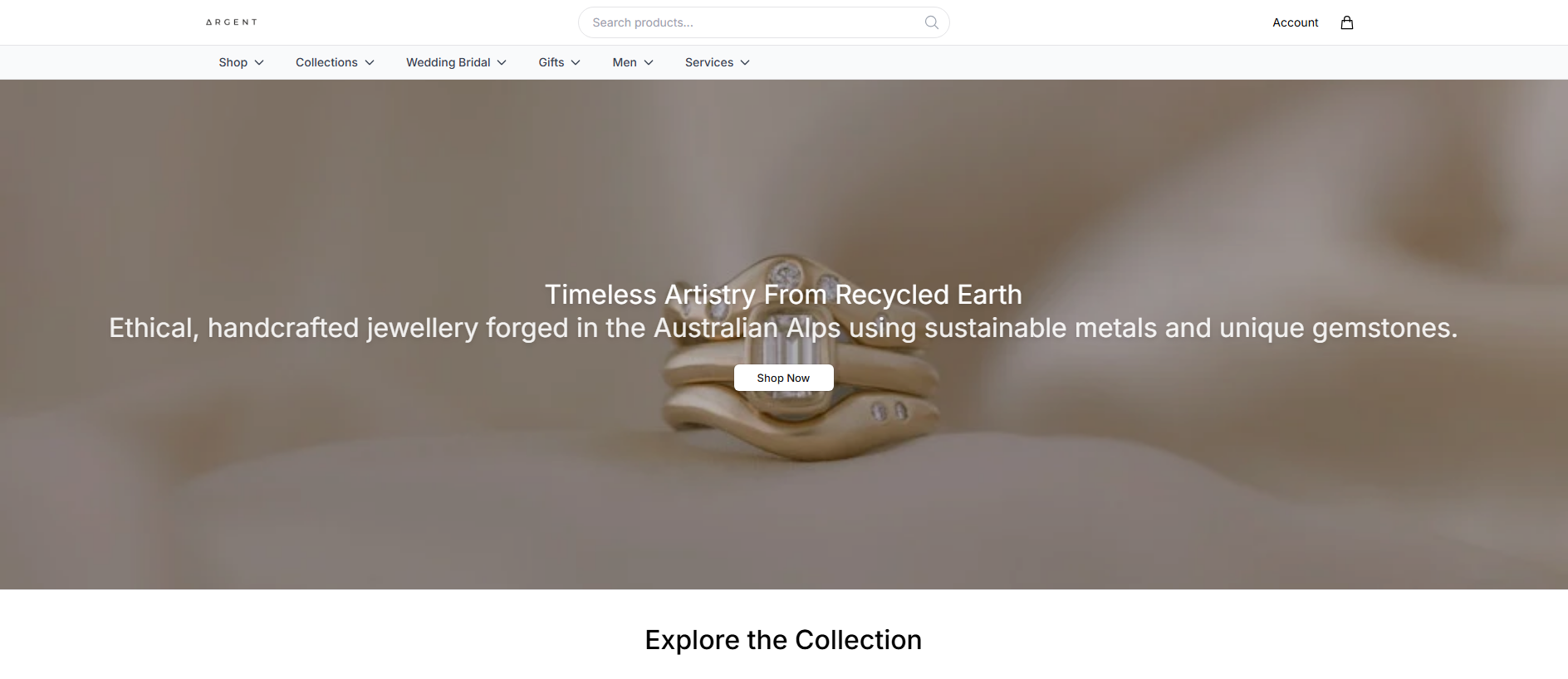 Stored capture of argentsilversmithstudio.shop