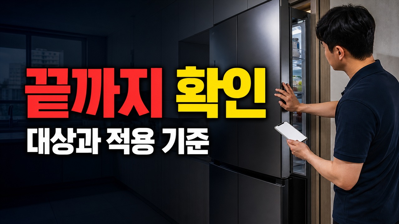 문이 끝까지 안 열리는 4도어 냉장고, 설치 공간에서 먼저 봐야 할 기준 관련 핵심 정보를 상징적으로 보여주는 썸네일 이미지