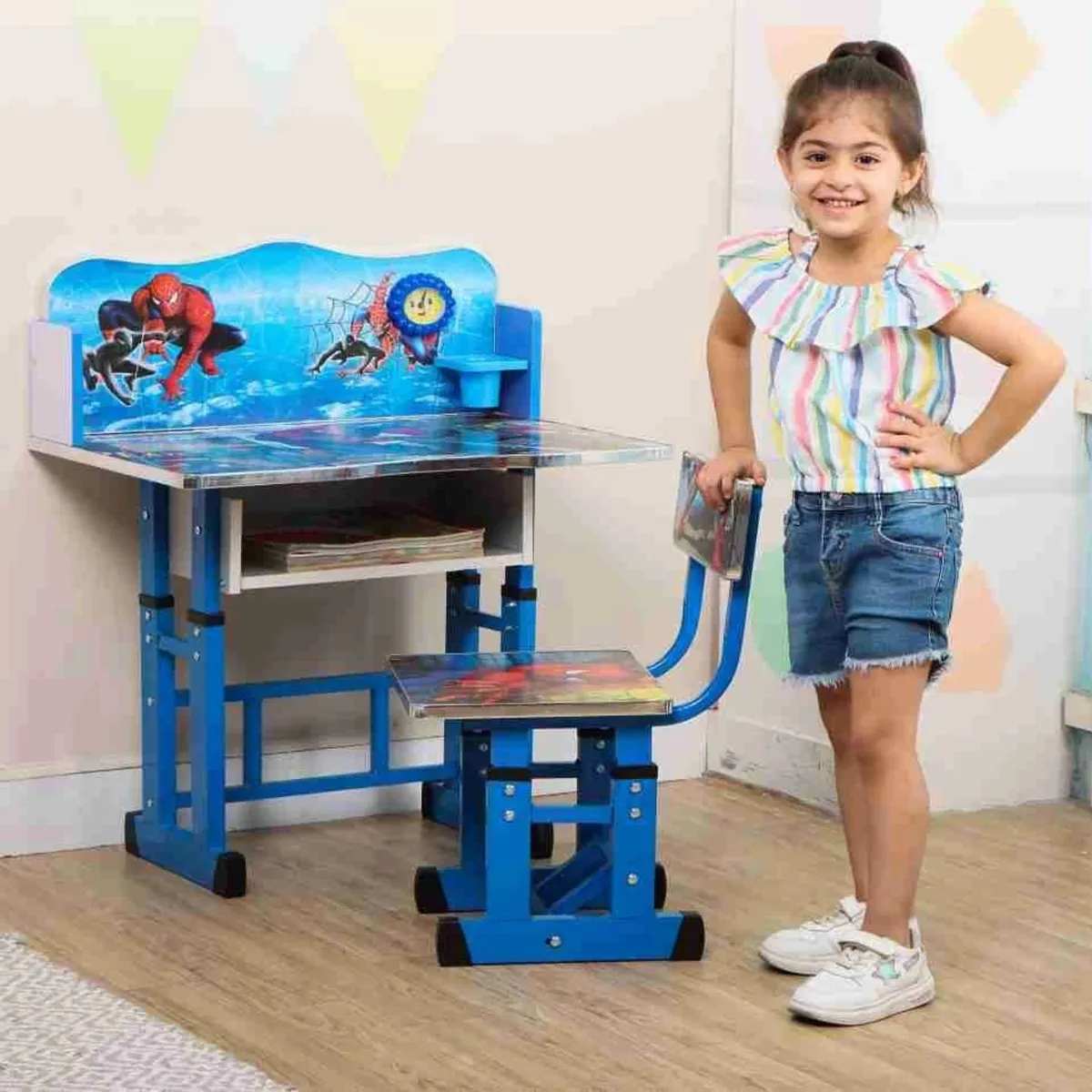 Kids study Desk & Chair with Adjustable Height engineered wood Desk Chair photo 3