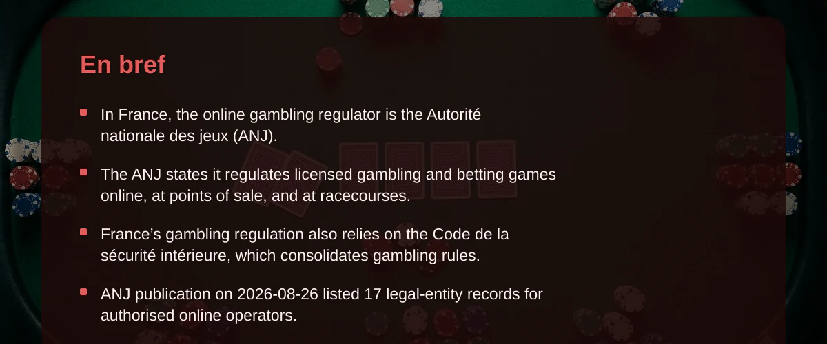 Casino en ligne pour francais : ce que nous avons vérifié pour le cadre français — En bref