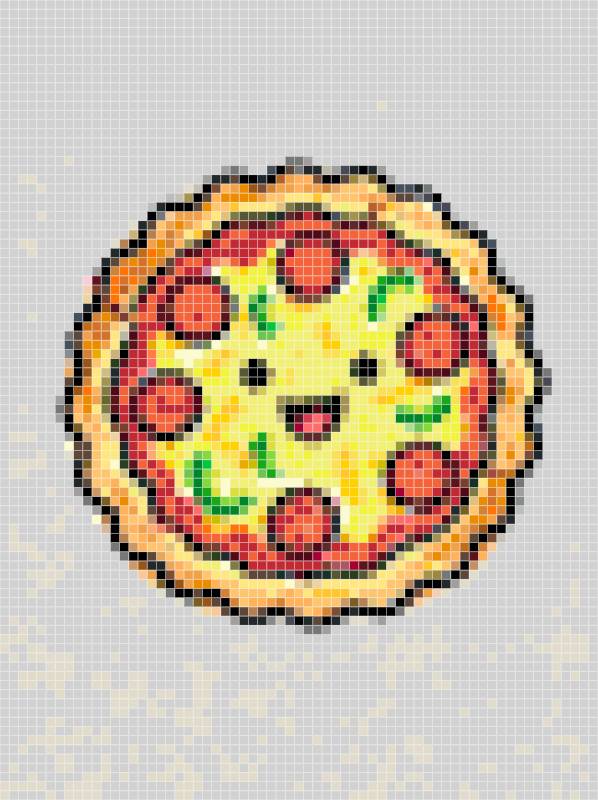 Kawaii Happy Pizza Perler Bead Design for Beginner