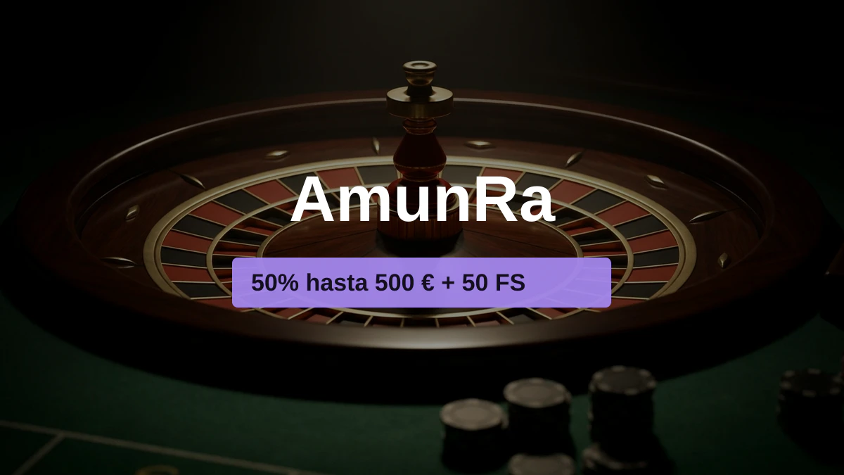 AmunRa casino - bono de bienvenida 50% hasta 500 &euro; + 50 FS, pagos: Visa, Mastercard, Skrill, Neteller, Paysafecard