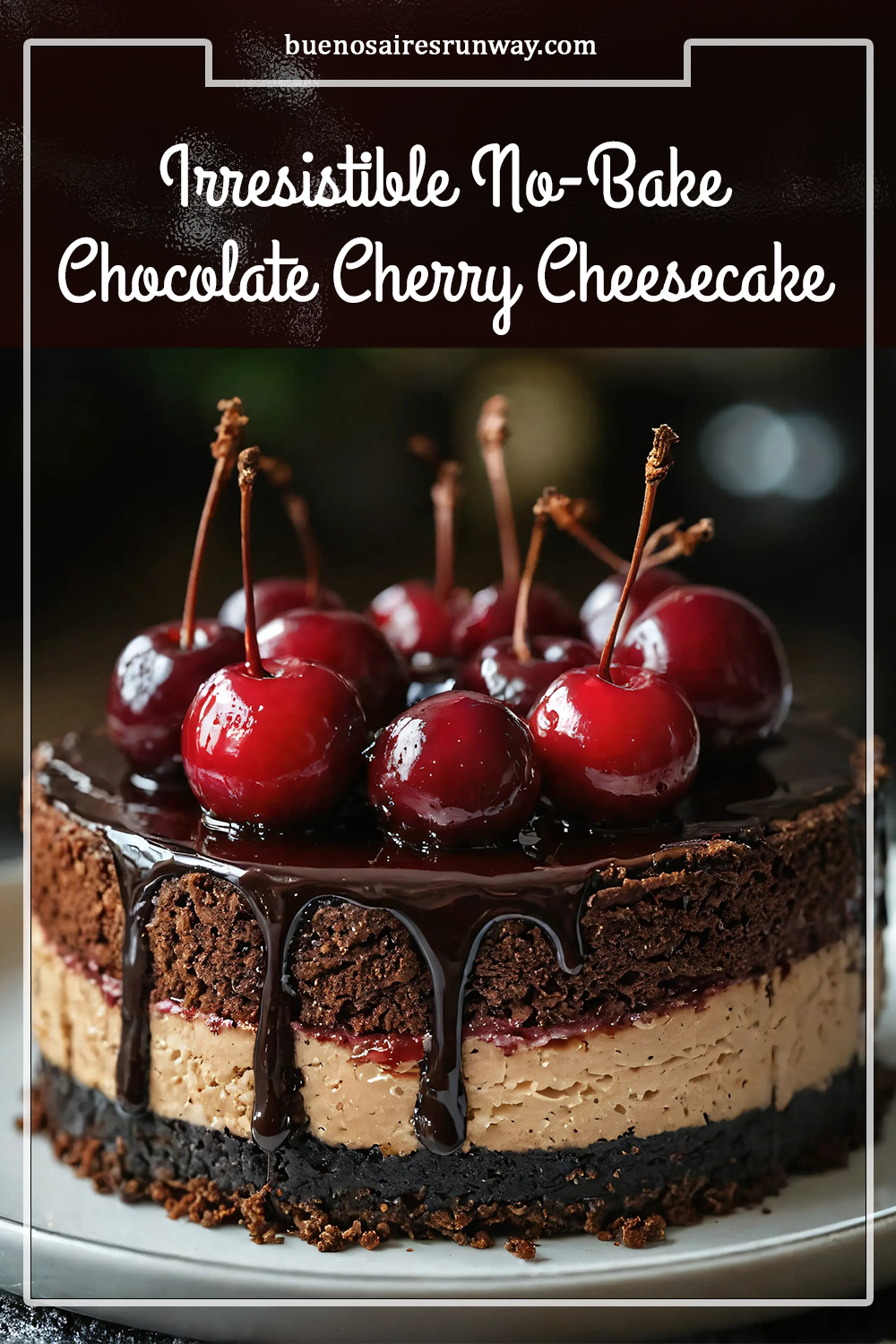 Irresistible No-Bake Chocolate Cherry Cheesecake Recipe
