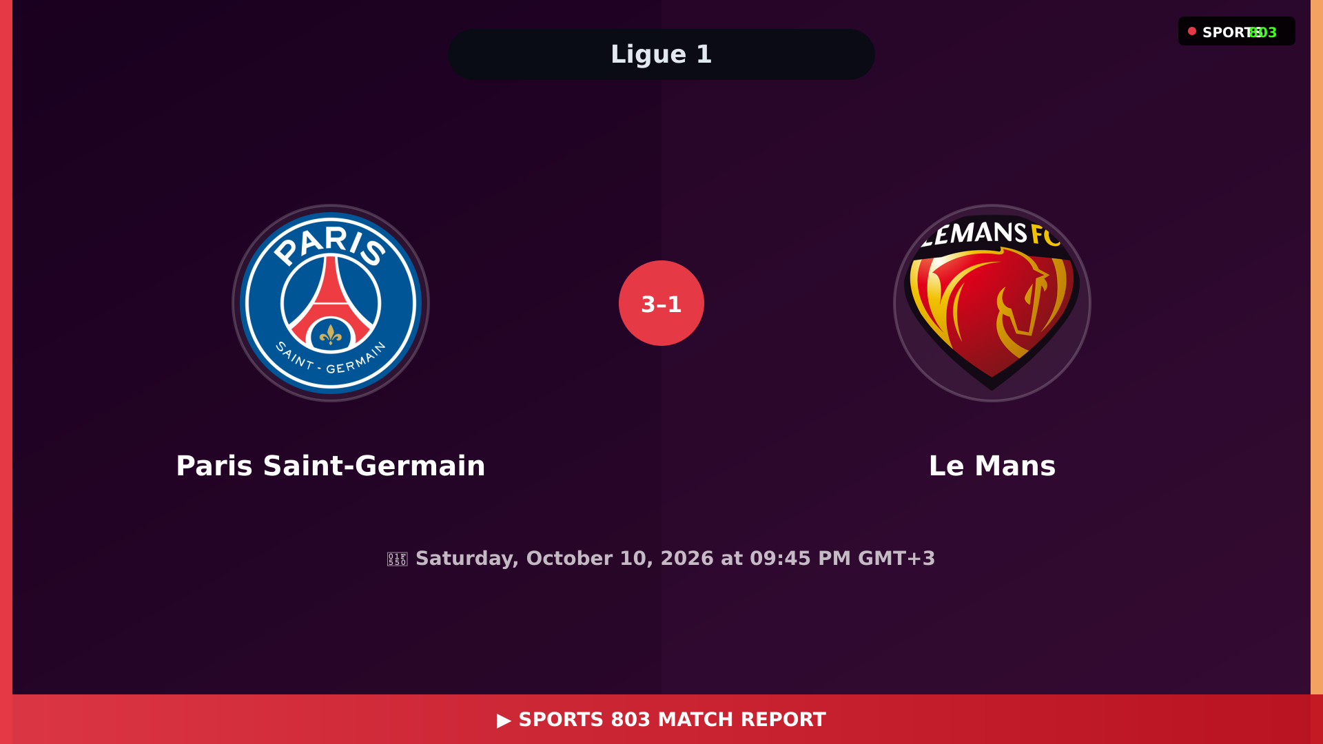 Paris Saint-Germain vs Le Mans – Highlights & Replay | Sports 803