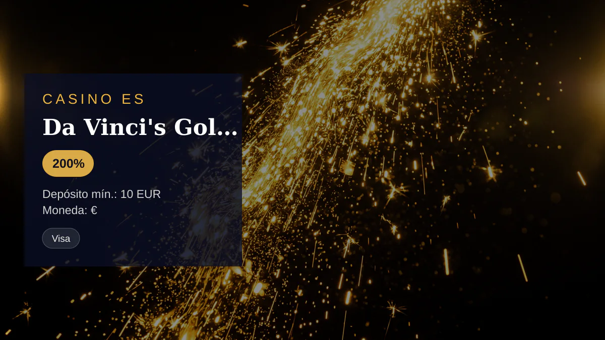 Da Vinci's Gold Casino — bono de bienvenida 200%, pagos: Visa, Mastercard, Skrill, Neteller, Paysafecard