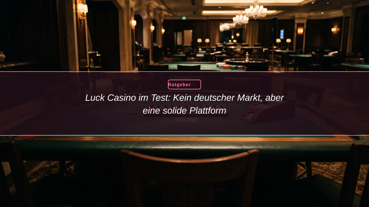 Luck Casino im Test: Kein deutscher Markt, aber eine solide Plattform
