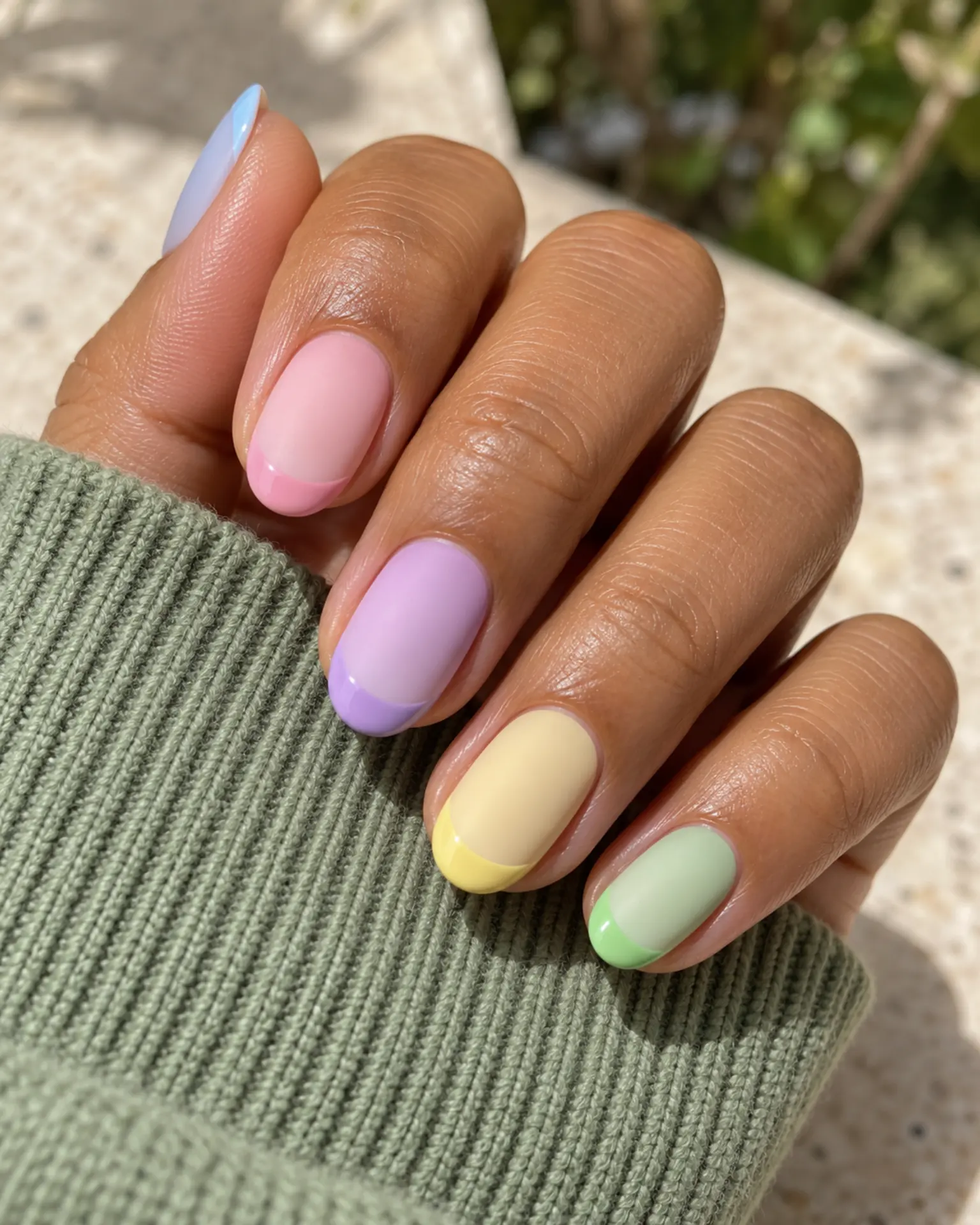 Easter Matte + Gloss Tip manicure inspiration for Easter nail ideas