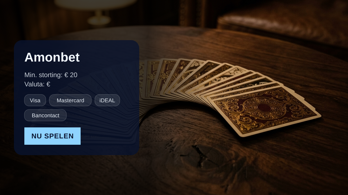 Amonbet casino — welkomstbonus 35% tot € 1.200 + 100 FS, betalingen: Visa, Mastercard, iDEAL, Bancontact, Bitcoin