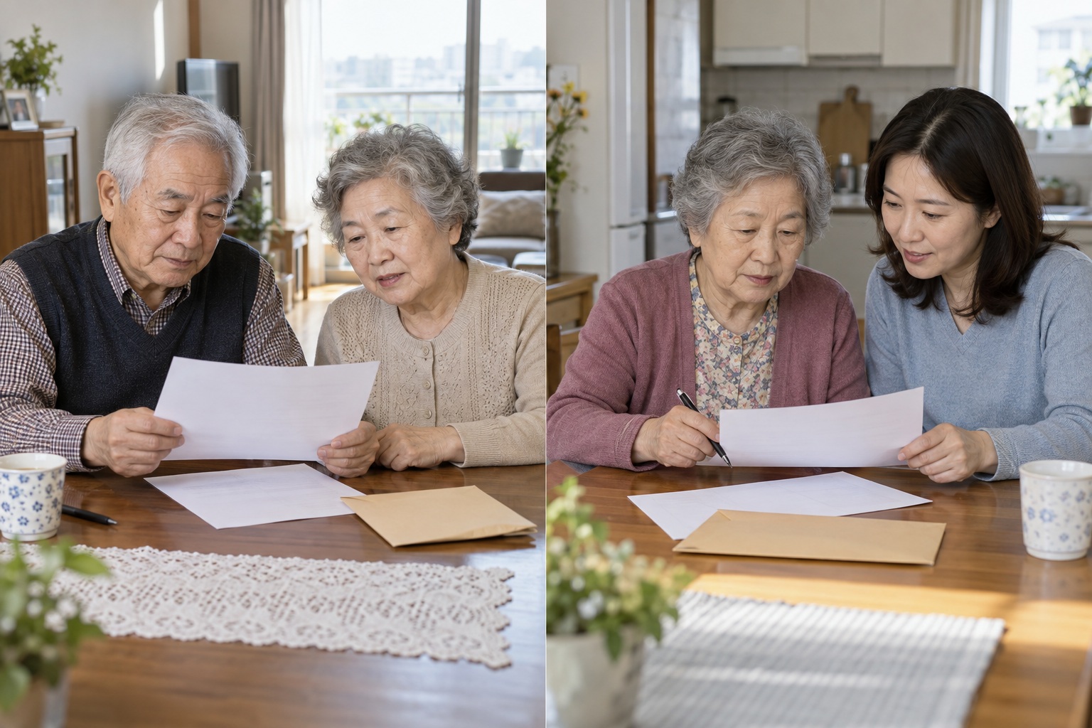 전원 65세 이상 세대와 65세 미만 구성원이 있는 세대 비교 내용을 설명하는 관련 이미지