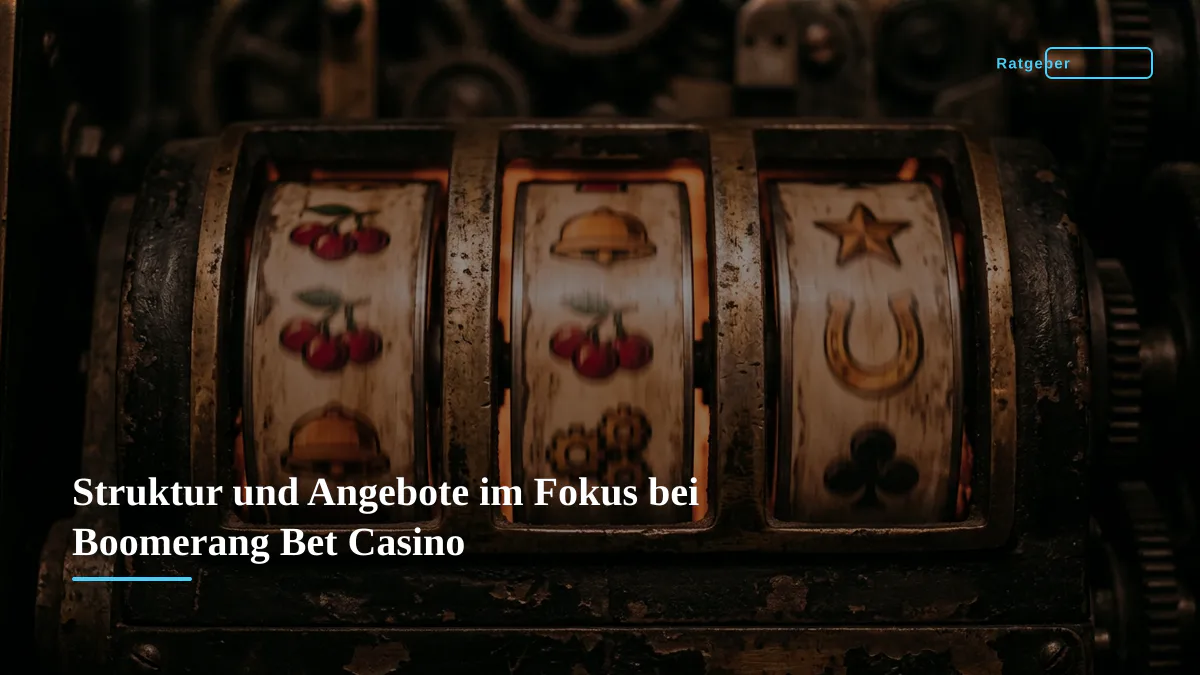 Struktur und Angebote im Fokus bei Boomerang Bet Casino