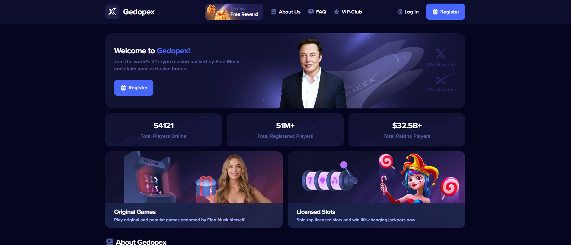 Screenshot of gedopex.com