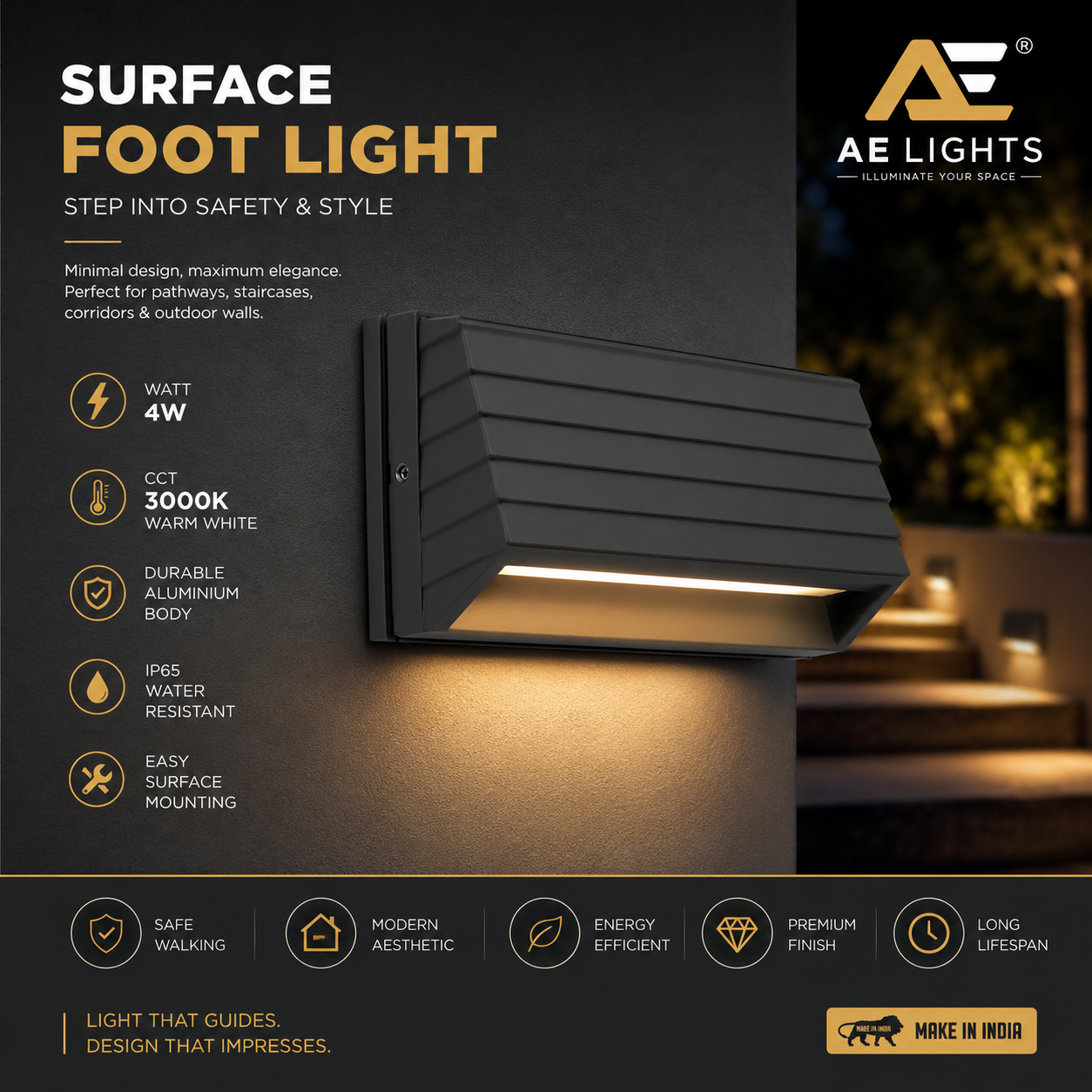 4w surface foot light — Ohrim wholesale price 325