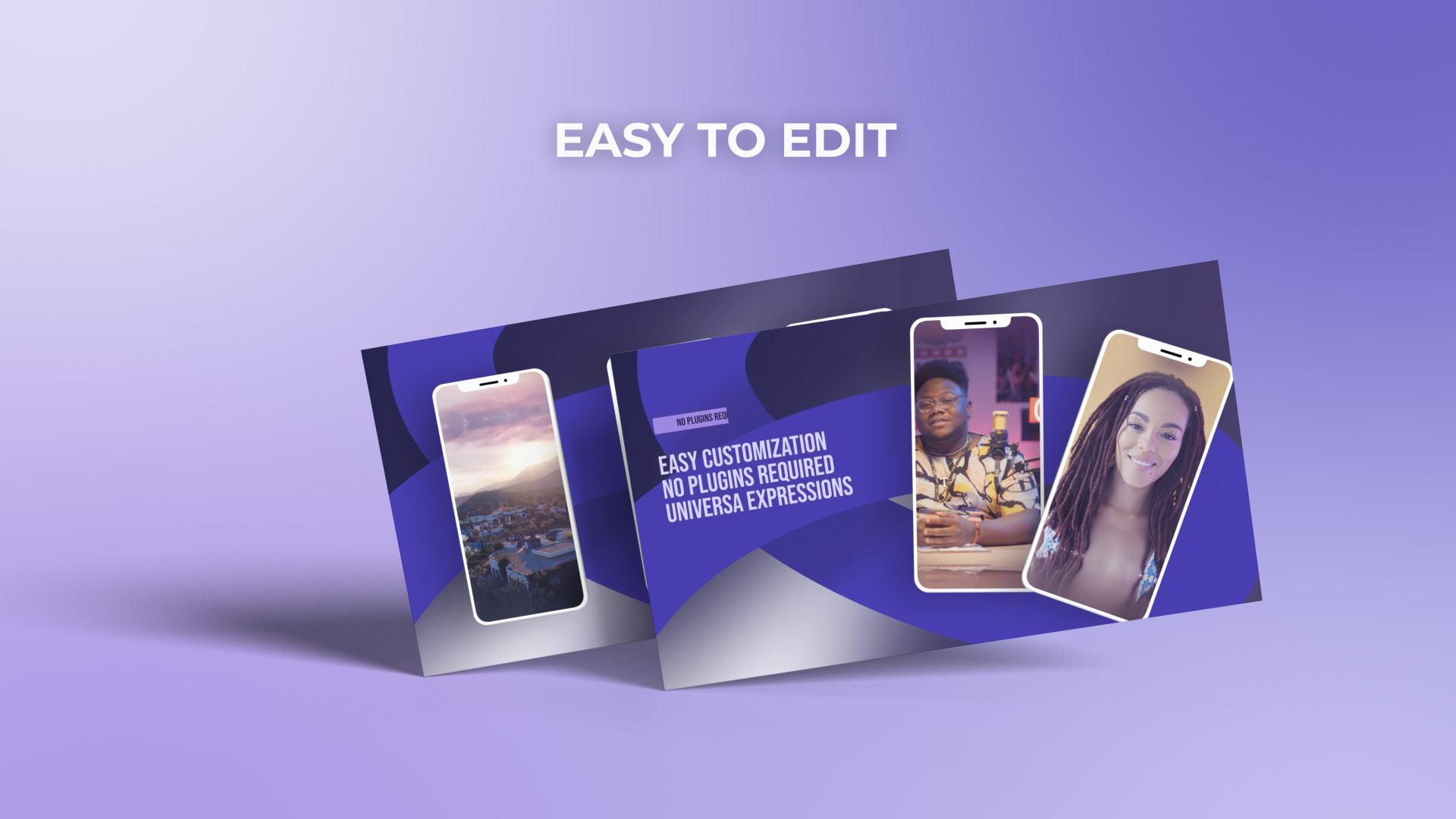 Purple Phone Screen Mockup