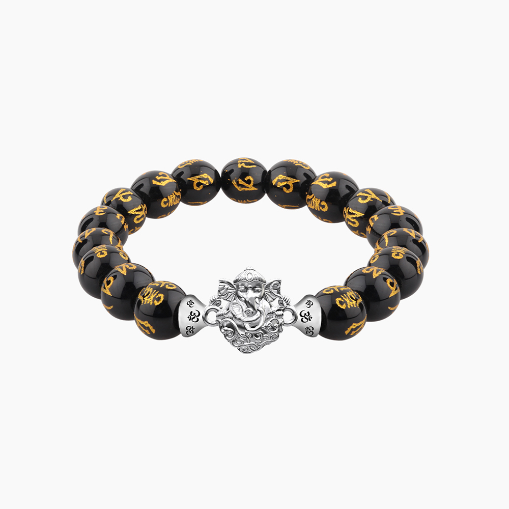 สร้อยข้อมือพระพิฆเนศ AURORA DESIGN หินสีดำลาย_0