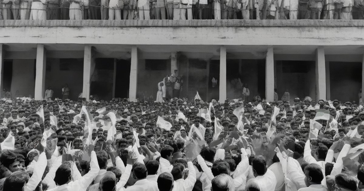 Crowd gathering at Shivaji Park in Mumbai during a political protest rally