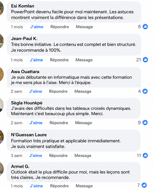 Témoignage d'un apprenant de Bureautique Pro (6)
