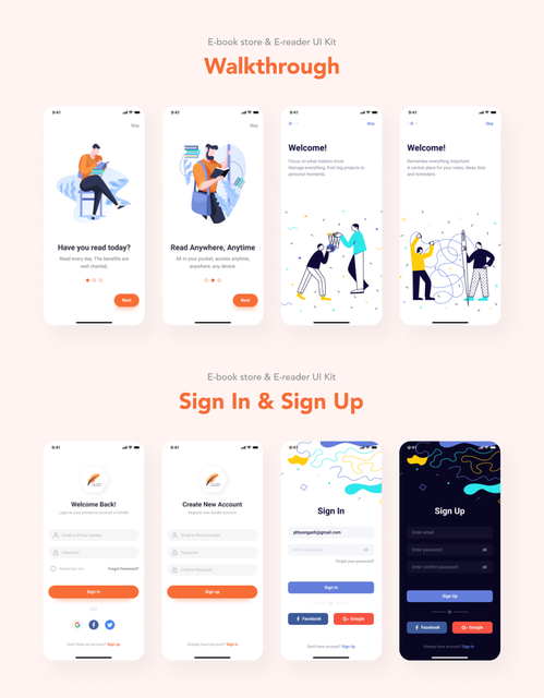 Lith - E-book store & E-reader App UI Kit