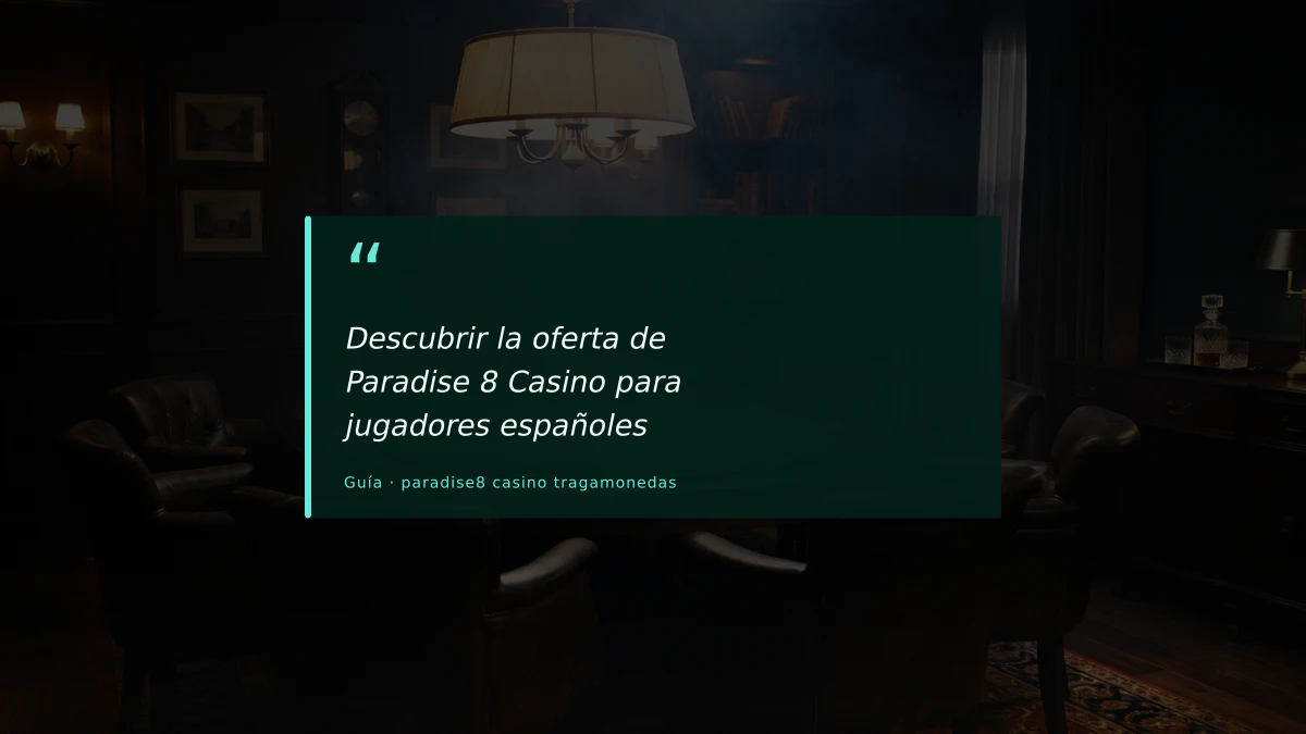 Descubrir la oferta de Paradise 8 Casino para jugadores españoles