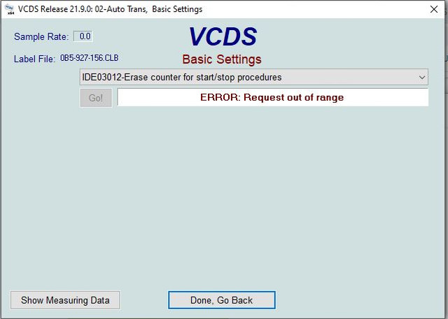 Basic-Settings-Issue
