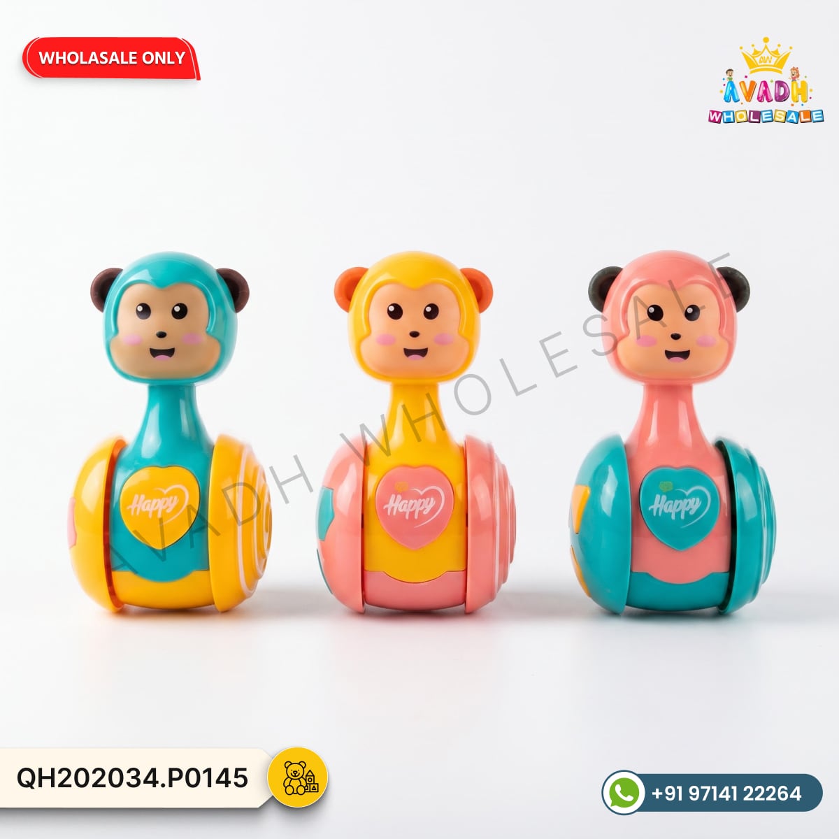 Happy Monkey Rolling Toy - image 1