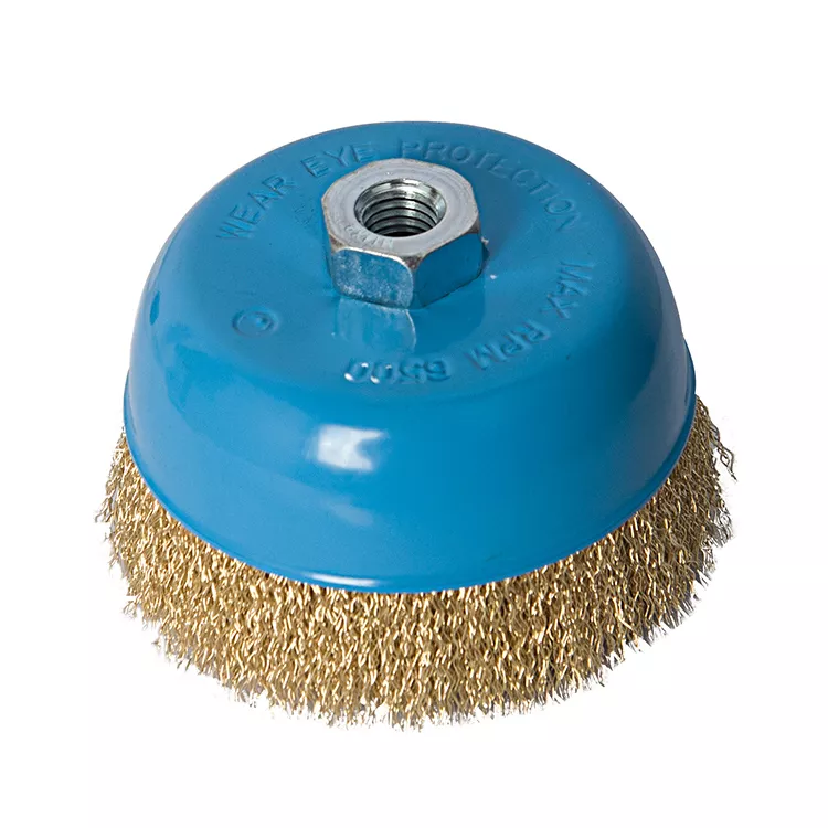 Cepillo de copa de alambre de 3'' 4'' 5'' con tuerca