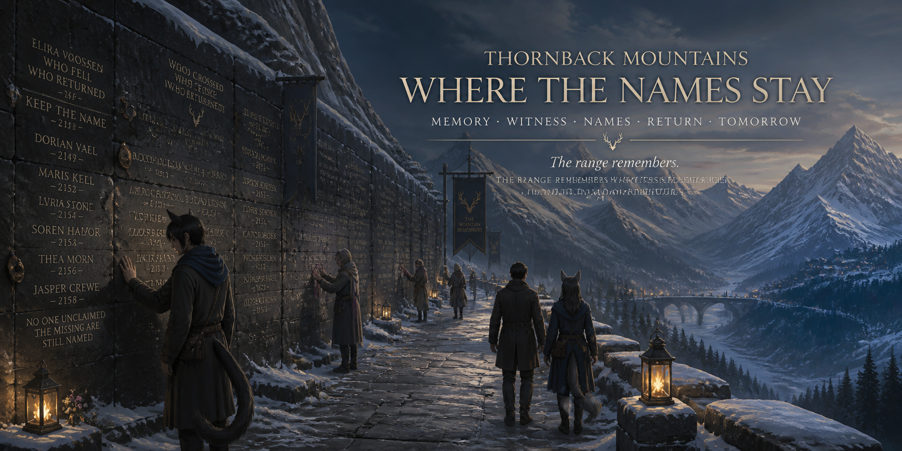 The Stone Naming Wall memorial route in the Thornback Mountains