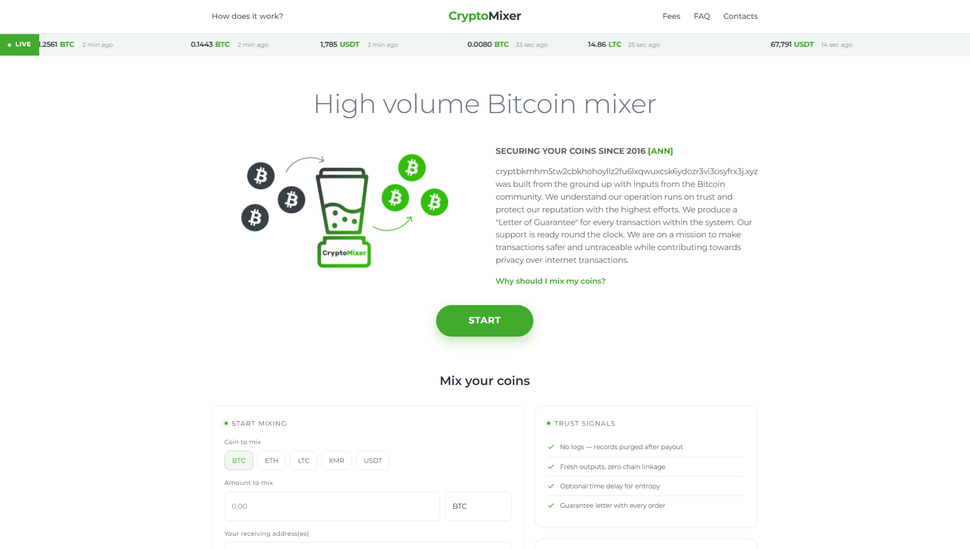 Stored capture of cryptomixermixcrypto.top