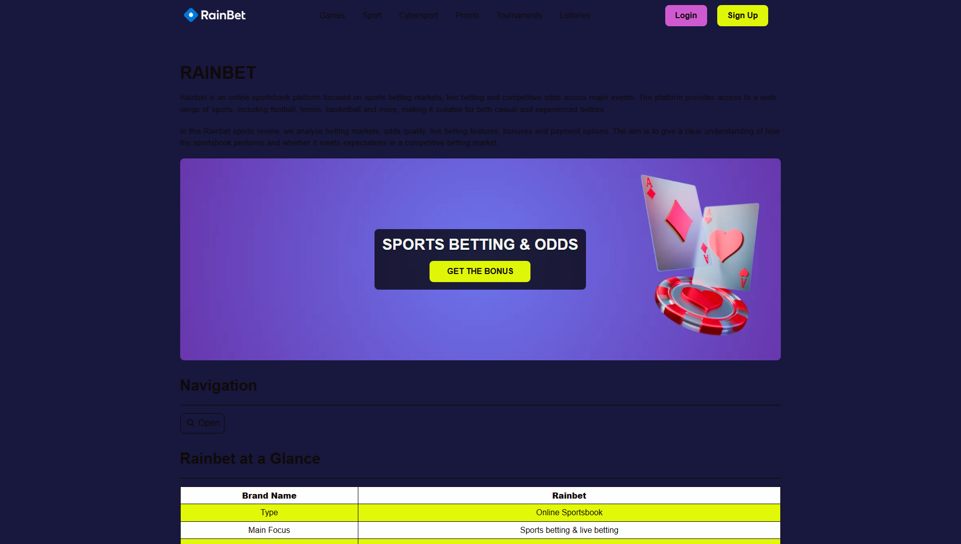 Stored capture of rainbet-sports.live