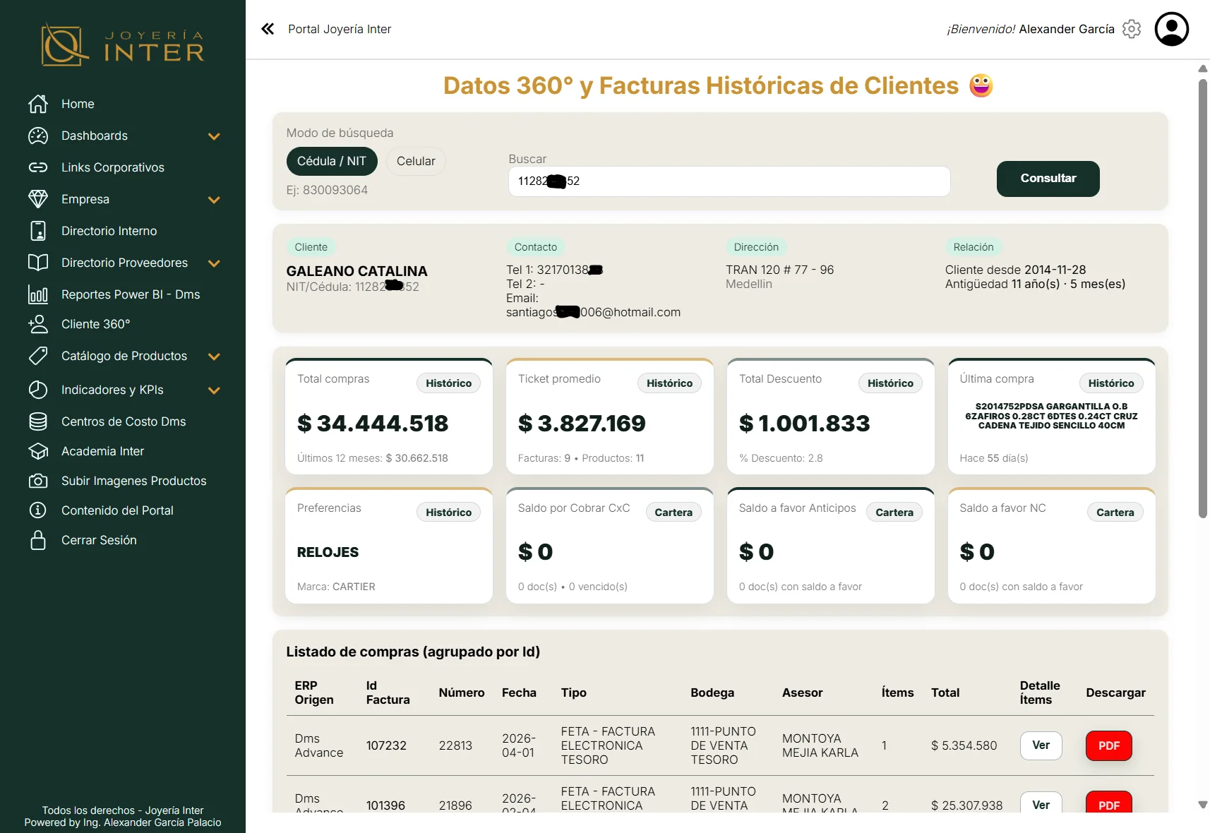 App equipo comercial