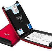Credit Card Case Red Silk Open Close