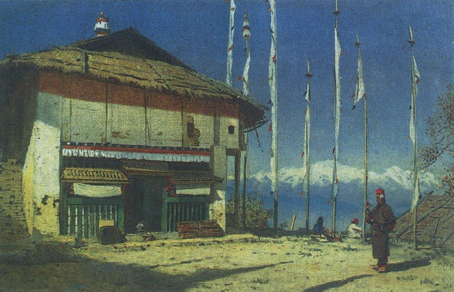 Буддийский храм а Дарджилинге Сикким 1874
