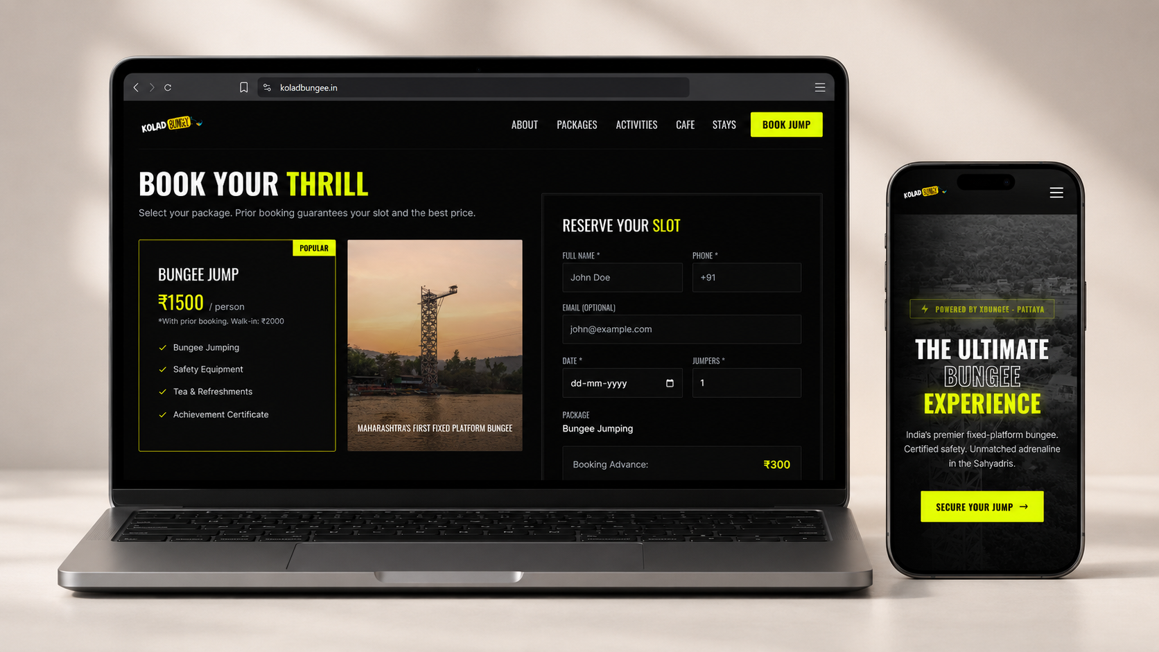 Kolad Bungee website project