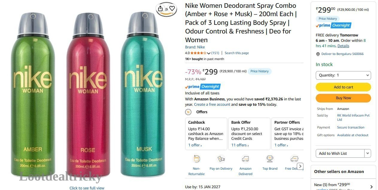 Nike Women Deodorant | Exclusive Sale Discount