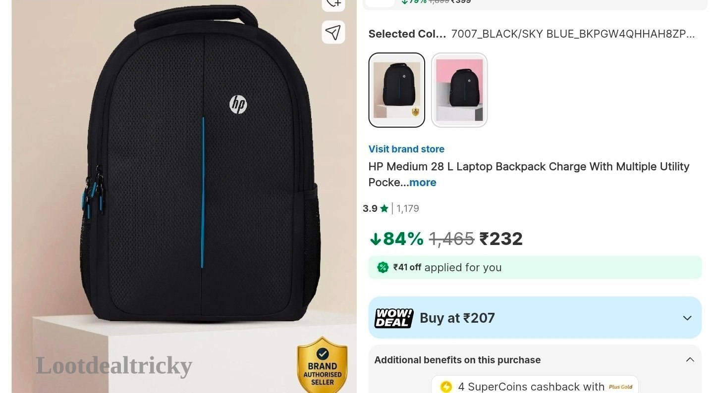 Hp Laptop Backpack Offer Image
