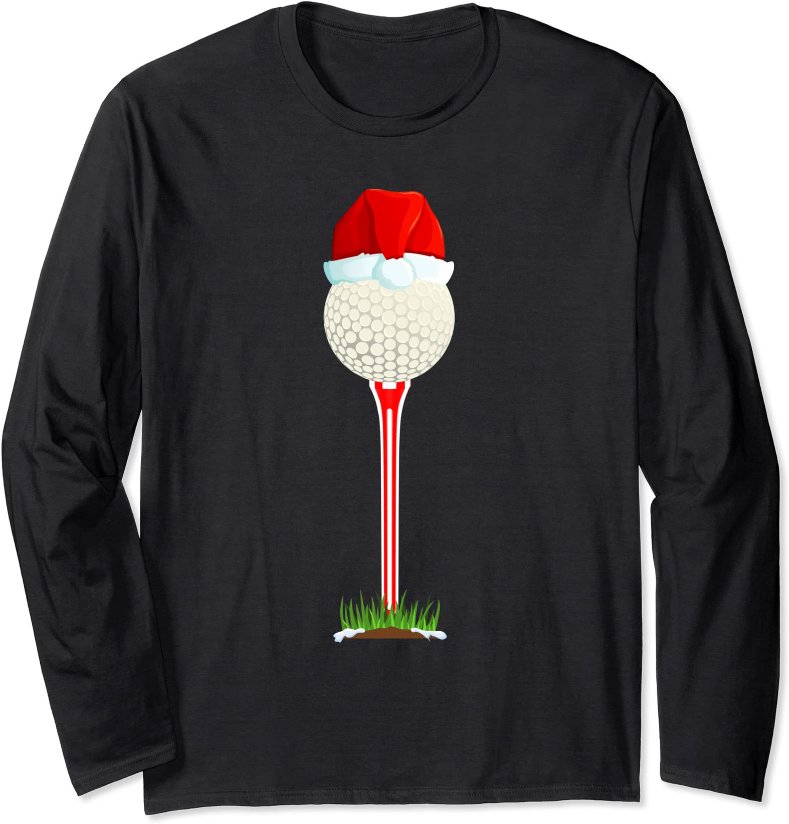 Funny Golfing Christmas Golf Ball Santa Hat Xmas Spor Long Sleeve T-Shirt