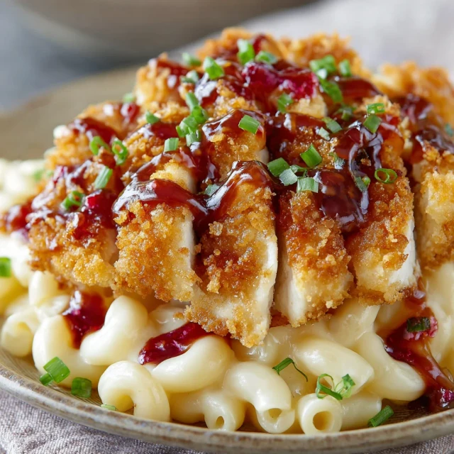 Delicious Spicy Honey Chicken with Mac and Cheese