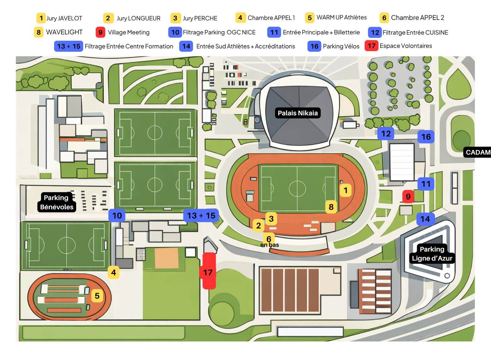 Plan du stade Charles-Ehrmann