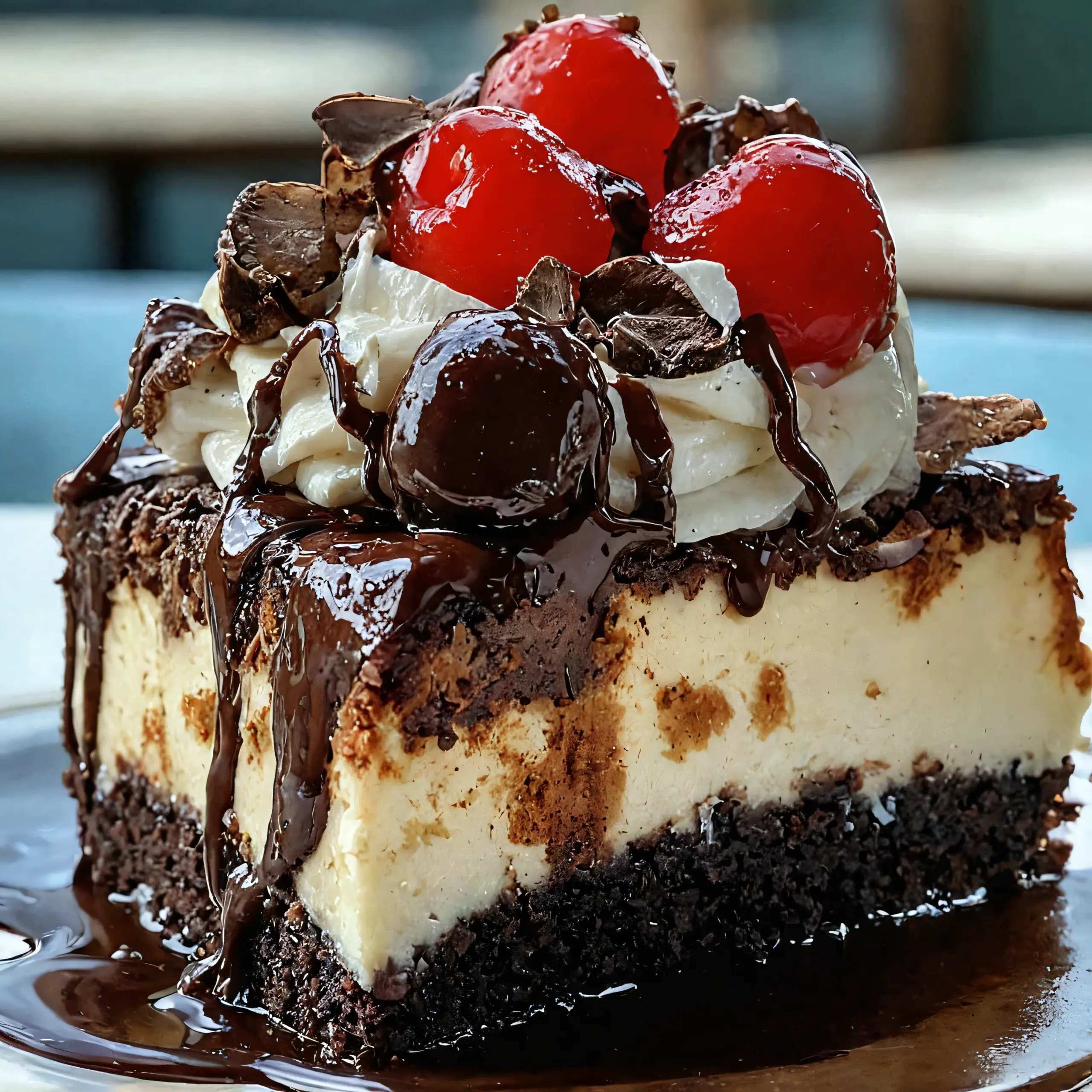 Irresistible Hot Fudge Sundae Brownie Cheesecake