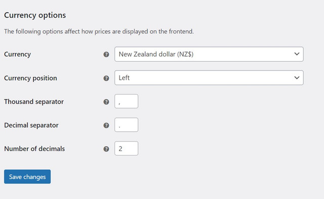 Decimal-settings