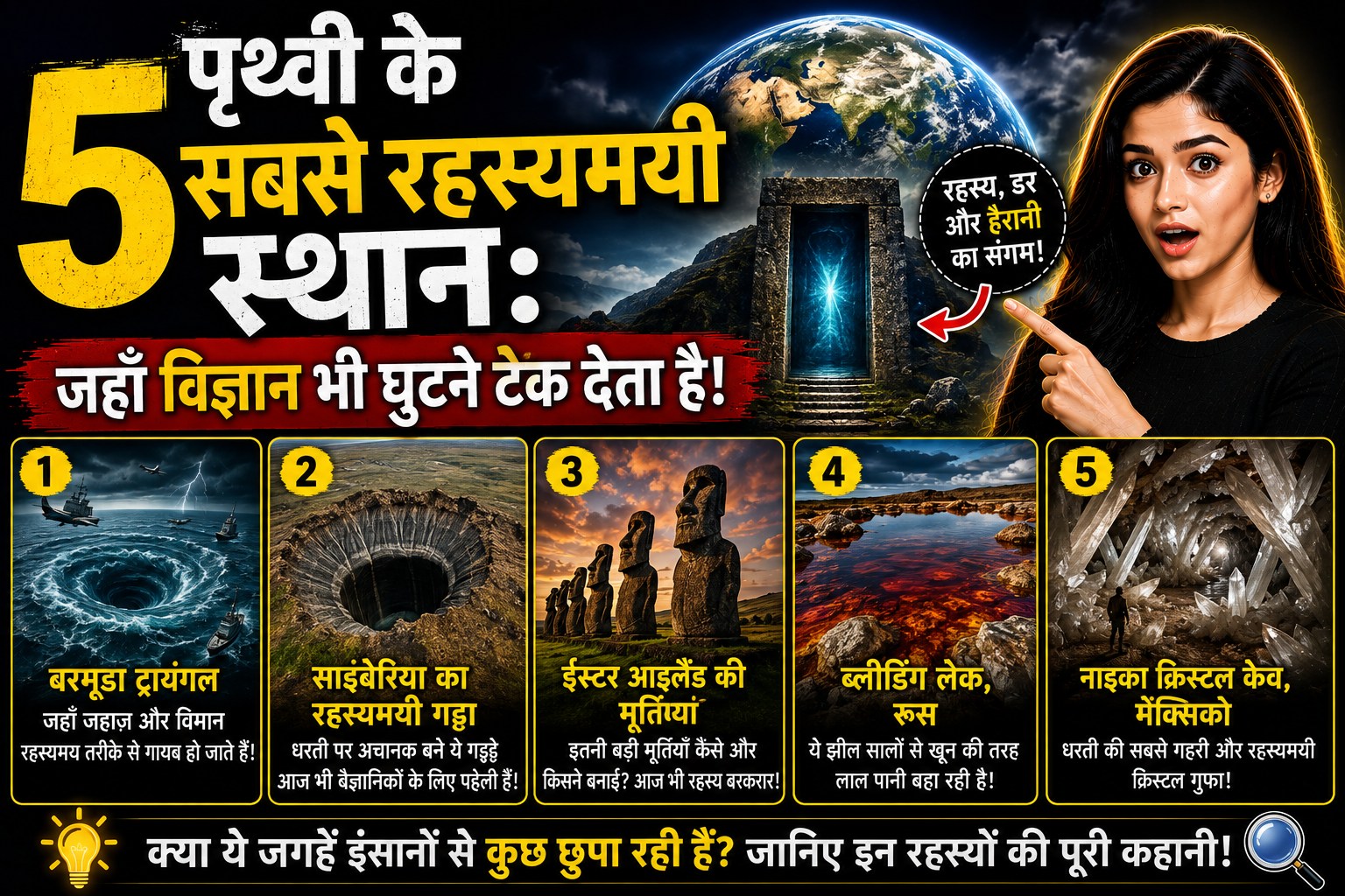 5 Most Mysterious Places on Earth! जहाँ विज्ञान भी फेल है 🤯🔮