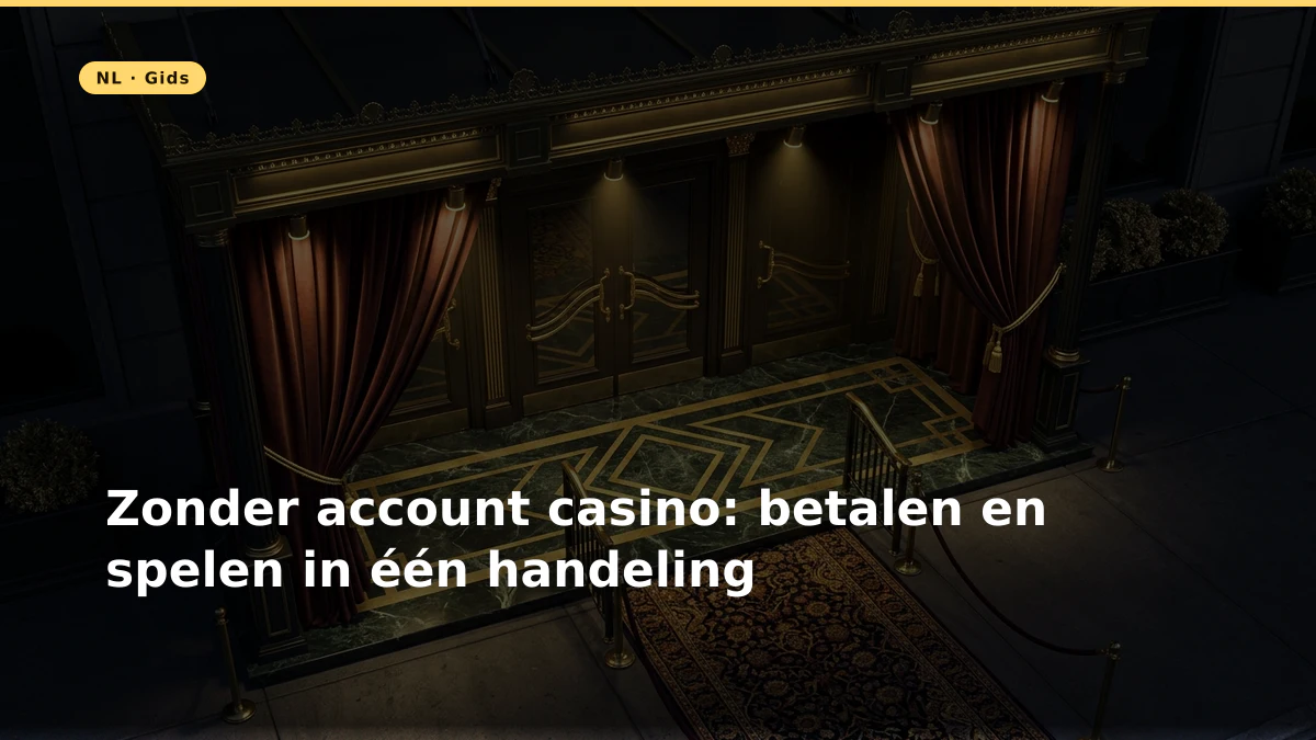 Zonder account casino: betalen en spelen in één handeling