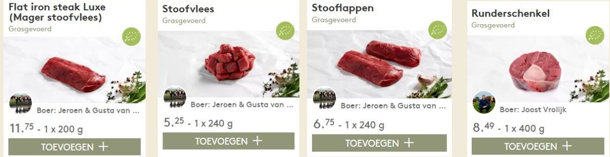 Biologische rundvlees losse stoofvlees producten - Kies je eigen vleesproducten - www.Vleeskopenbijdeboer.nl